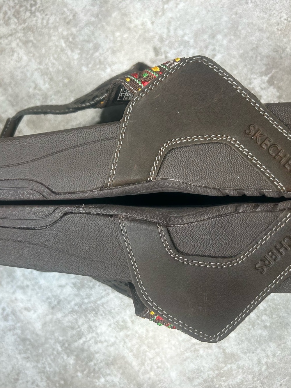 Skechers Tone-Ups Brown Boho Embroidered Thong Sandals Women’s Size 11 - Picture 13 of 14